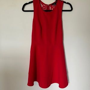Red mini dress, NWT, lace back